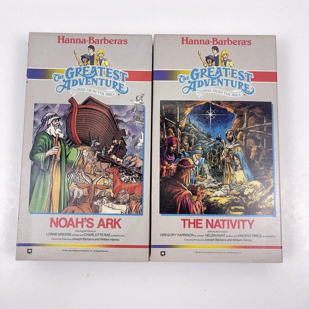 Lot of 2 Hanna-Barbera's The Greatest Adventure Stories from the Bible VHS Play